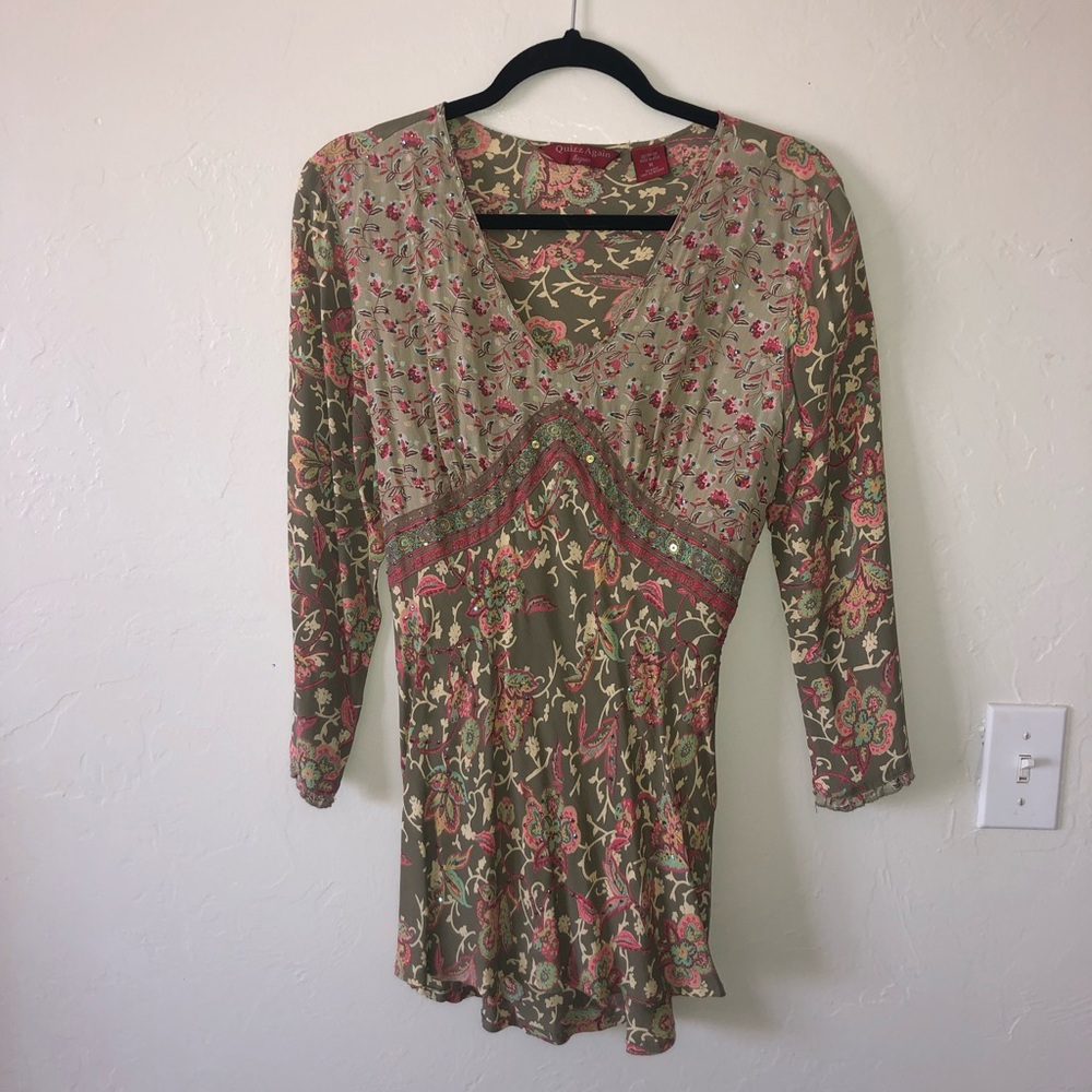 Army green blouse
